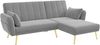 Ecksofa aus Samt 191,5x130,5x80 cm mit Schlaffunktion, grau Bild 5