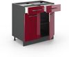 Küchenunterschrank Fame-Line Bordeaux Hochglanz 80 cm , AP Eiche Vicco Bild 4