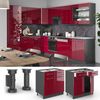 Küchenunterschrank Fame-Line Bordeaux Hochglanz 80 cm , AP Eiche Vicco Bild 2