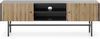 AX LIVING TV Bank schwarz Dinley – 155 cm Lowboard Eiche Modern Bild 2