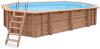Interline Summer Holz Schwimmbad Bali Set 3 | Blau | 580x350x136 cm | Inkl. 5 teiliges Zubehörpaket und Winterabdeckung