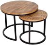 bene living Loungeset Couchtisch Fermo und 2er Set Sessel Aliano dunkelgrau, (Indoor-Möbelset, 4-tlg), Arm- und Rückenlehne - feines Mangoholz - Metall-Gestell Bild 2