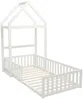 Vente-unique - VARLAINE Bett Holz, Platte Weiß - B 96,5 cm x H 187 cm x L 196,2 cm Bild 2