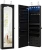 COSTWAY Schmuckschrank mit LED & Ganzkörperspiegel, für Tür und Wand Bild 2
