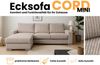 Deine Möbel 24 Ecksofa CORD - MINI 240 cm breit in Cord-Stoff / Webstoff Kuschelsofa, Ecksofa mit Ottomane 3 Teile, lose Rückenkissen waschbare Kissenbezüge Sofa in verschiedenen Farben Bild 3