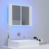 vidaXL LED-Bad-Spiegelschrank Weiß 60x12x45 cm Acryl 804956 Bild 3