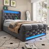 STILVORA Polsterbett 90x200 Einzelbett mit LED,Stauraumkopfteil,USB&TYPE-C,Ohne Matratze (Funktionsbett, 90x200cm, ohne Matratze), mit USB- und Typ-C-Anschlüssen, LED-Leuchten Bild 3