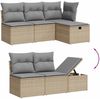 vidaXL 5-tlg. Garten-Sofagarnitur mit Kissen Beige Poly Rattan 3264085 Bild 3
