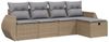 vidaXL 5-tlg. Garten-Sofagarnitur mit Kissen Beige Poly Rattan 3264085 Bild 2