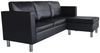 vidaXL L-förmiges Sofa 3-Sitzer Kunstleder Schwarz 241979 Bild 3