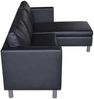 vidaXL L-förmiges Sofa 3-Sitzer Kunstleder Schwarz 241979 Bild 5