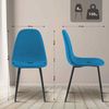 CLP 4er Set Esszimmerstühle Napier gepolstert bis 150 kg belastbar,blau Stoff Bild 2