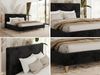 Design Polsterbett LUMARO CLASSIC 140 x 200 cm mit Lattenrost & 12cm hohen Füßen, Doppelbett mit Kopfteil, Konfigurierbar, Multipocket Matratze - Schwarz Plüsch - ELORI LUX Bild 2