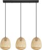 Eglo 43262 NATURE Hängeleuchte DEMBLEBY Holz natur E27 3X40W L:90cm B:20cm H:110cm dimmbar Bild 3