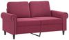 vidaXL 3-tlg. Sofagarnitur mit Kissen Weinrot Samt 3202174 Bild 4