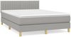 vidaXL Polsterbett mit Matratze Hellgrau 140x190 cm Stoff Bild 2