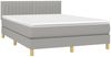 vidaXL Polsterbett mit Matratze Hellgrau 140x190 cm Stoff Bild 3