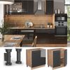 Küchenunterschrank Fame-Line Anthrazit Hochglanz 80 cm mit Regal, AP Marmor Vicco Bild 2
