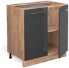 Küchenunterschrank Fame-Line Anthrazit Hochglanz 80 cm mit Regal, AP Marmor Vicco Bild 4