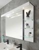 Badezimmer Spiegel Design-D in weiß Hochglanz und schwarz mit Beleuchtung 120 x 85 cm Bild 3