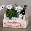Herz & Heim Geschenkbox aus Holz - Geschenkkorb mit Blumen Motiv als Geschenkverpackung, mit Holzgriffen Bild 2
