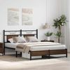 vidaXL Bettgestell ohne Matratze Braun Eiche 137x190 cm Holzwerkstoff 4107015 Bild 4