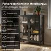 skølm 'Norns' Kommode, Metall mit Glas-Front, schwarz, 100x38x80 cm, Metallschrank mit geriffelten Glastüren, Vitrinenschrank mit 3 Fächern Bild 3