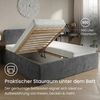 Home Collective Polsterbett Bett mit Stauraum, verstellbarem Lattenrost, viele Größen (Größen: 100x200 120x200 140x200 160x200 180x200 200x200, hochwertiger Kordstoff, made in Germany), wählbare Matratze Federkern oder Kaltschaum, Anthrazit Bild 4