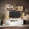 Lowboard >Siena< 2 Türen, 1 Schub, 1 Fach, Weiss Lack matt - 180x58x50 (BxHxT) Bild 5