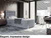 MEBLINI Boxspringbett KARIM 100x200 cm mit Bettkasten - H4/Grau Samt Gepolstert Einzelbett mit Topper & Taschenfederkern-Matratze - 100x200 Links Bild 2