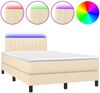 Boxspringbett mit Matratze & LED Stoff Creme 120x200 cm, Härtegrad: H2 [3133306] Bild 2