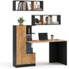 Schreibtisch-Set Tomy Anthrazit/Goldkraft Eiche 150x59 cm 3er Set da 2 Regale+Schreibtisch Vicco Bild 5