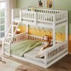 Bett 90x200 cm + 140x200 cm aus Kiefernholz mit Leiter und Schutzgitter – platzsparendes Etagenbett für Kinder Bild 2