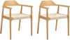 Esszimmerstuhl 2er Set OAKDALE Holz Hellbraun Beige Bild 1