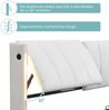 Novelux Polsterbett 140x200 cm mit Stauraum, LED & USB-Anschluss – hydraulisches Bettgestell aus PU in Weiß, verstellbares Kopfteil Bild 4