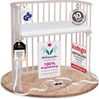 babybay Boxspring Beistellbett aus massivem Buchenholz/kompakt & verwandelbar/Kinderbett Höhe stufenlos verstellbar & umweltfreundlich/mitwachsendes Babybett (beige lackiert) / inkl. Matratze Bild 1