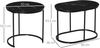 HOMCOM 2er Set Couchtisch Satztisch Rund Oval Beistelltisch Kaffeetisch Stapelbar für Wohnzimmer mit Faux Marmor Seite bis 30 kg MDF Stahl Schwarz Ø50x50,5H cm Bild 3