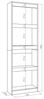 Skraut Home | Bücherregal Bibliothek | Bookshelf, Bookcase | 60 x 186 x 25 cm | Wohnzimmer, Esszimmer, Büro | Aufbewahrungsregal | Moderner Stil | Zement Bild 3
