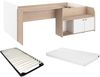 Vente-unique - MIVONA Bett Holz, Platte BeigeWeiß - B 203 cm x H 75,2 cm x L 136 cm Bild 1