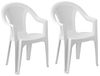2x Outdoor Stapelstuhl Bistrostuhl Gartenstuhl Ischia Weiß Kunststoff Bild 3