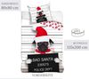 MTOnlinehandel Bettwäsche Bad Santa 135x200 + 80x80 cm 2 tlg, 100 % Baumwolle in Renforcé, Renforcé, 2 teilig, gestreifte Merry Christmas Weihnachten Winter Bettwäsche Bild 3