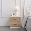 BAKAJI Nachttisch, Kommode mit 2 Schubladen, modernes Design aus MDF-Holz, Metall, Zweifarbig (Weiß und Beige), 2 Cassetti Bild 5