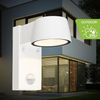 TELEFUNKEN - LED Wandleuchte Aussen mit Bewegungsmelder, Dämmerungssensor, Spritzwasserschutz, Aussenlampe, Wandlampe, LED Strahler, Außenbeleuchtung, Außenleuchte, 16,5 x 9,5 x 15,5 cm, Weiß Bild 2