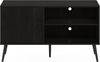 Furinno Claude TV-Ständer im Mid-Century-Stil mit Holzbeinen, einem Schrank und Zwei Regalen, Espresso Bild 5