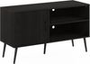 Furinno Claude TV-Ständer im Mid-Century-Stil mit Holzbeinen, einem Schrank und Zwei Regalen, Espresso Bild 4