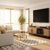 FurnitureR TV-Lowboard mit geschnitzter Holzoptik, Doppel-Schubladen & breiter Ablagefläche für Moderne Wohnzimmer Bild 3