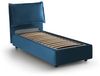 Talamo Italia - Zusanne Einzelbett, Bettkasten mit Stoffbezug, 100 % Made in Italy, Öffnung vorne, geeignet für Matratze 90x190 cm, Blau Bild 3