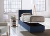 Talamo Italia - Zusanne Einzelbett, Bettkasten mit Stoffbezug, 100 % Made in Italy, Öffnung vorne, geeignet für Matratze 90x190 cm, Blau Bild 5