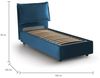 Talamo Italia - Zusanne Einzelbett, Bettkasten mit Stoffbezug, 100 % Made in Italy, Öffnung vorne, geeignet für Matratze 90x190 cm, Blau Bild 2