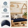 Laleni 2er-Set Premium Spannbettlaken Stubenwagen oval 38x77 cm - Oeko-Tex Zertifiziert, 100% Baumwolle, atmungsaktives Spannbetttuch Jersey Baby, 150 g/m², Dark Ocean Blue - Blau Bild 5